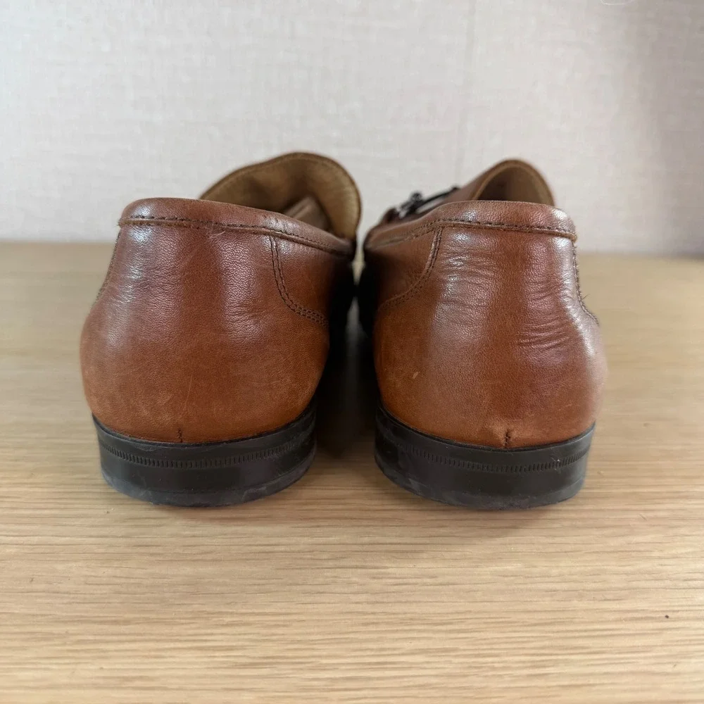 Wallin & Bros Mens 9M Brown Leather Horsebit Loafers Made Brazil Dress Shoes